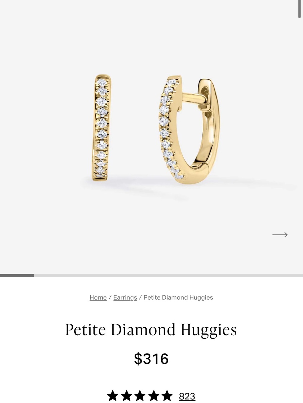 Ring Concierge Gold Diamond Huggie Earrings